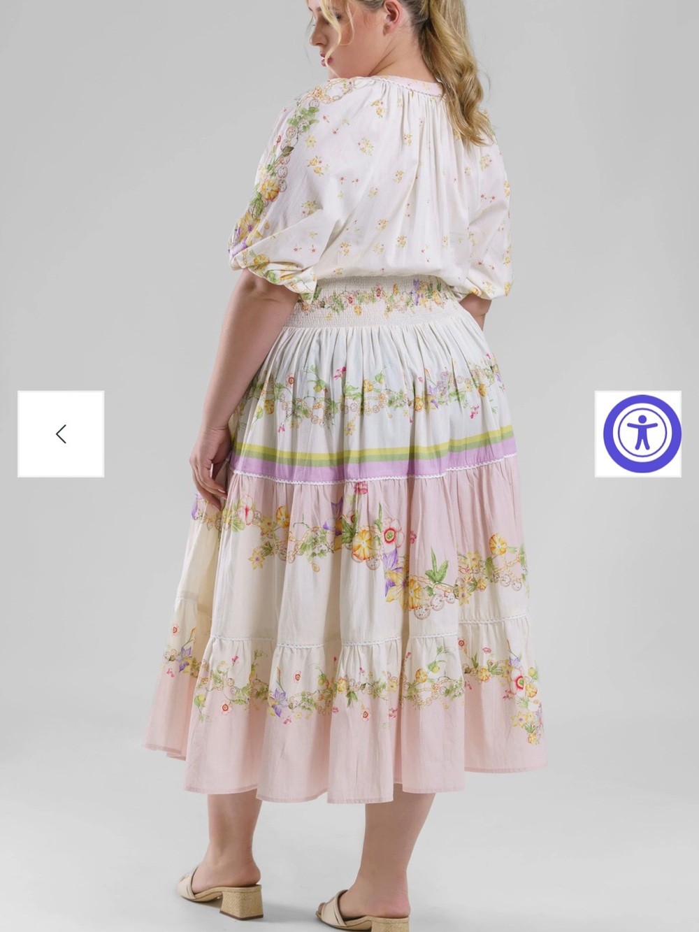 NWT Lilyana 100% Cotton Romantic Floral Tiered Maxi Dress, sz. 2X - Picture 7 of 8